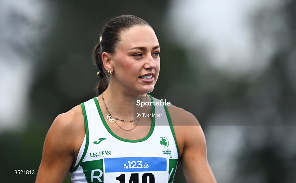 25 July 2026; Sophie Becker of Raheny Shamrock A.C., Dublin, competes in the women's 400m heats during day one of the 123.ie National Senior Track & Field Championships 2026 at Morton Stadium in Dublin. Photo by Tyler Miller/Sportsfile