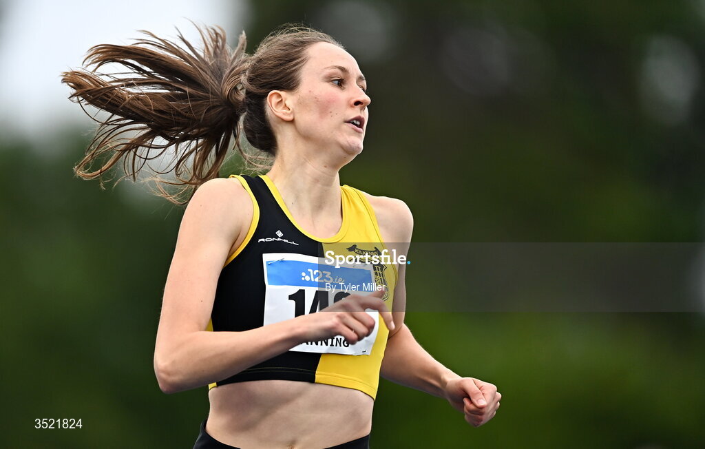 25 July 2026; Cliodhna Manning of Kilkenny City Harriers A.C., Kilkenny, competes in the women's 400m heats during day one of the 123.ie National Senior Track & Field Championships 2026 at Morton Stadium in Dublin. Photo by Tyler Miller/Sportsfile