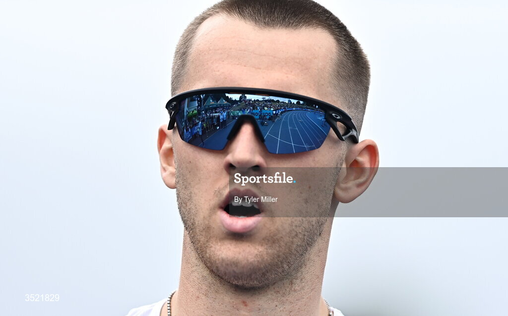 25 July 2026; Jack Raftery of Donore Harriers A.C., Meath, competes in the men's 400m heats during day one of the 123.ie National Senior Track & Field Championships 2026 at Morton Stadium in Dublin. Photo by Tyler Miller/Sportsfile