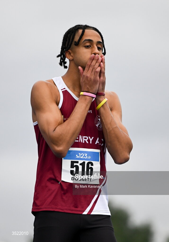 25 July 2026; Sean Doggett of Athenry A.C. competing in the 400m heats during day one of the 123.ie National Senior Track & Field Championships 2026 at Morton Stadium in Dublin. Photo by Mark Kavanagh/Sportsfile