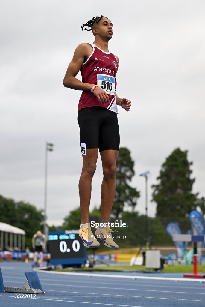 25 July 2026; Sean Doggett of Athenry A.C. competing in the 400m heats during day one of the 123.ie National Senior Track & Field Championships 2026 at Morton Stadium in Dublin. Photo by Mark Kavanagh/Sportsfile