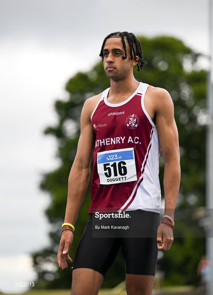 25 July 2026; Sean Doggett of Athenry A.C. competing in the 400m heats during day one of the 123.ie National Senior Track & Field Championships 2026 at Morton Stadium in Dublin. Photo by Mark Kavanagh/Sportsfile