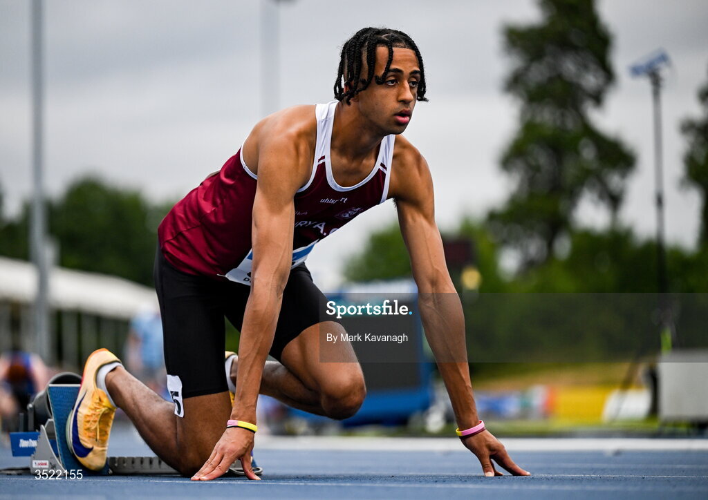 25 July 2026; Sean Doggett of Athenry A.C. competing in the 400m heats during day one of the 123.ie National Senior Track & Field Championships 2026 at Morton Stadium in Dublin. Photo by Mark Kavanagh/Sportsfile
