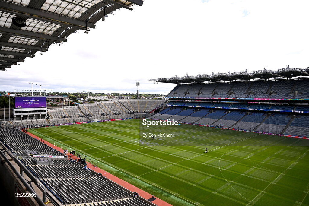 26 July 2026; A general view inside Croke Park before the GAA Football All-Ireland Senior Championship final match between Kerry and Mayo at Croke Park in Dublin. Photo by Ben McShane/Sportsfile