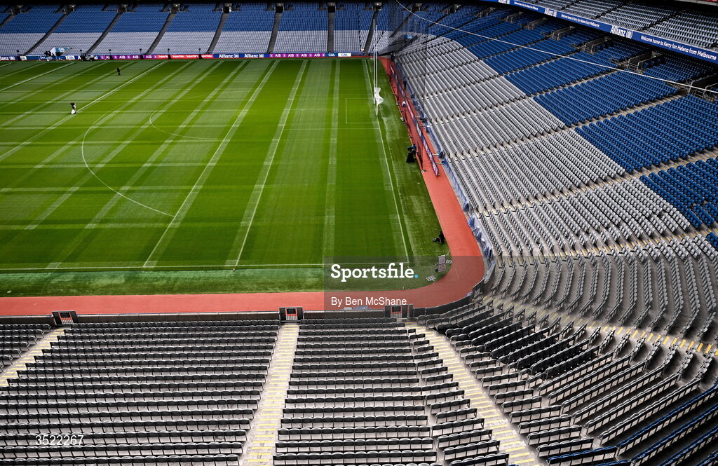 26 July 2026; A general view inside Croke Park before the GAA Football All-Ireland Senior Championship final match between Kerry and Mayo at Croke Park in Dublin. Photo by Ben McShane/Sportsfile