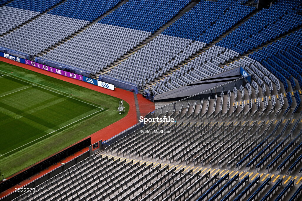 26 July 2026; A general view inside Croke Park before the GAA Football All-Ireland Senior Championship final match between Kerry and Mayo at Croke Park in Dublin. Photo by Ben McShane/Sportsfile