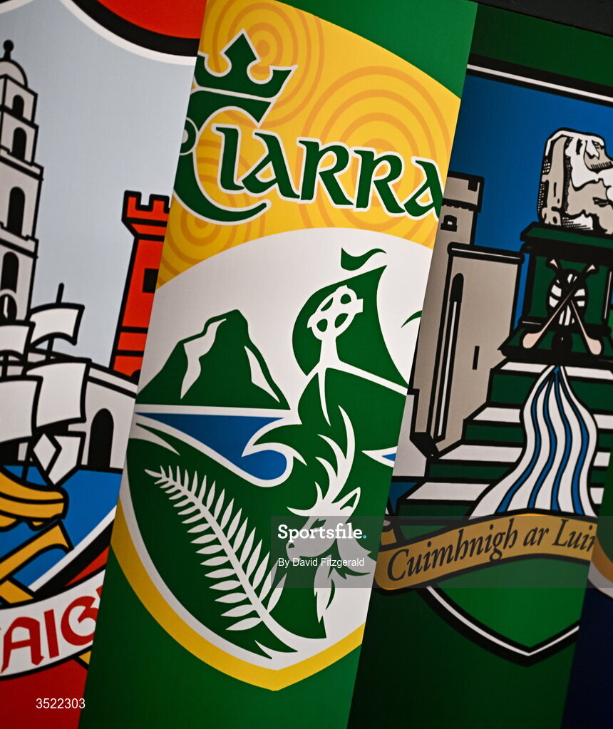 26 July 2026; A Kerry crest is seen in the tunnel area before the GAA Football All-Ireland Senior Championship final match between Kerry and Mayo at Croke Park in Dublin. Photo by David Fitzgerald/Sportsfile