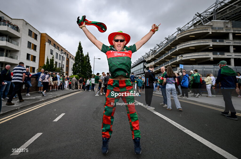 26 July 2026; Mayo supporter Walter Joyce, from Castlebar in Mayo, before the GAA Football All-Ireland Senior Championship final match between Kerry and Mayo at Croke Park in Dublin. Photo by Stephen McCarthy/Sportsfile