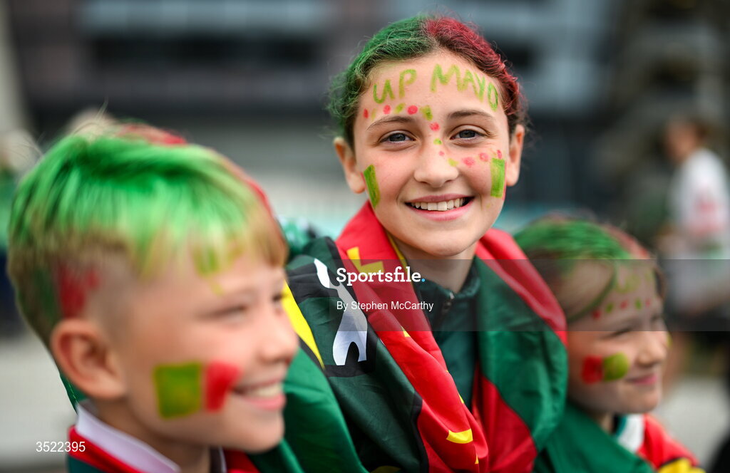 26 July 2026; Mayo supporter Lauren Nester before the GAA Football All-Ireland Senior Championship final match between Kerry and Mayo at Croke Park in Dublin. Photo by Stephen McCarthy/Sportsfile