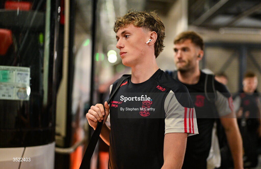 26 July 2026; Kobe McDonald of Mayo arrives ahead of the GAA Football All-Ireland Senior Championship final match between Kerry and Mayo at Croke Park in Dublin. Photo by Stephen McCarthy/Sportsfile