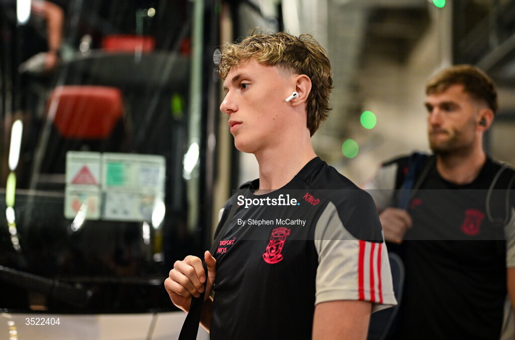 26 July 2026; Kobe McDonald of Mayo arrives ahead of the GAA Football All-Ireland Senior Championship final match between Kerry and Mayo at Croke Park in Dublin. Photo by Stephen McCarthy/Sportsfile