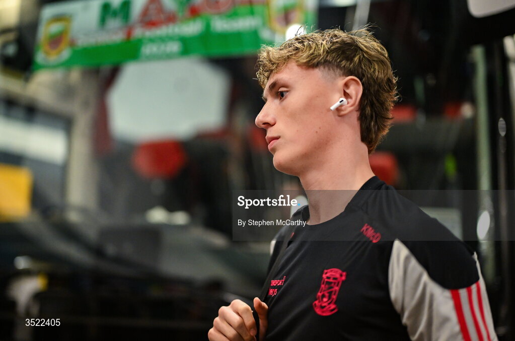 26 July 2026; Kobe McDonald of Mayo arrives ahead of the GAA Football All-Ireland Senior Championship final match between Kerry and Mayo at Croke Park in Dublin. Photo by Stephen McCarthy/Sportsfile