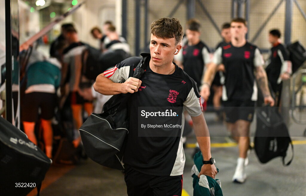 26 July 2026; Paul Towey of Mayo arrives ahead of the GAA Football All-Ireland Senior Championship final match between Kerry and Mayo at Croke Park in Dublin. Photo by Stephen McCarthy/Sportsfile