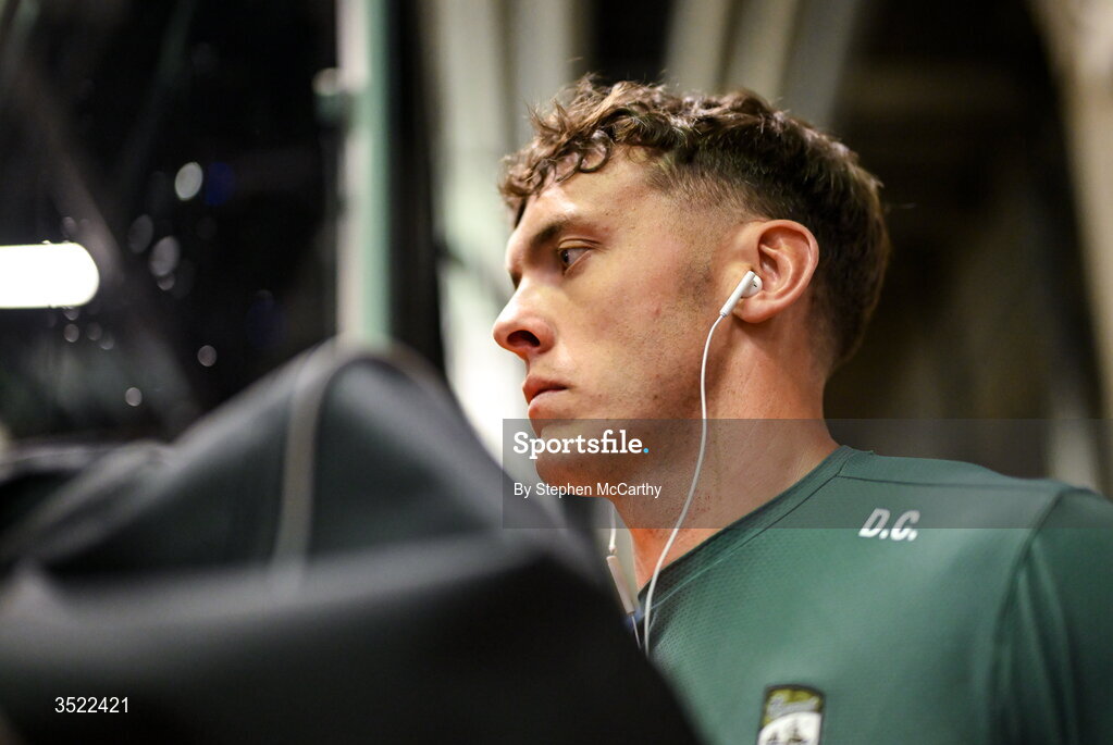 26 July 2026; David Clifford of Kerry arrives ahead of the GAA Football All-Ireland Senior Championship final match between Kerry and Mayo at Croke Park in Dublin. Photo by Stephen McCarthy/Sportsfile