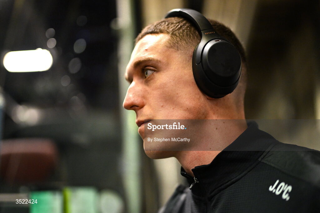 26 July 2026; Joe O'Connor of Kerry arrives ahead of the GAA Football All-Ireland Senior Championship final match between Kerry and Mayo at Croke Park in Dublin. Photo by Stephen McCarthy/Sportsfile