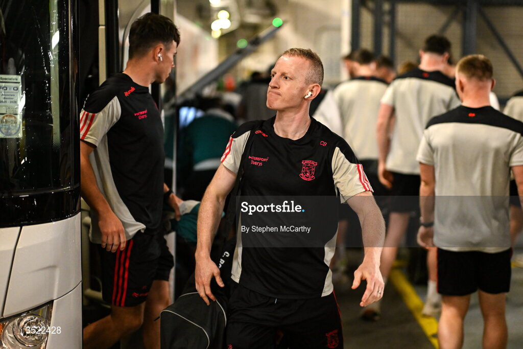 26 July 2026; Mayo selector Colm Boyle arrives ahead of the GAA Football All-Ireland Senior Championship final match between Kerry and Mayo at Croke Park in Dublin. Photo by Stephen McCarthy/Sportsfile