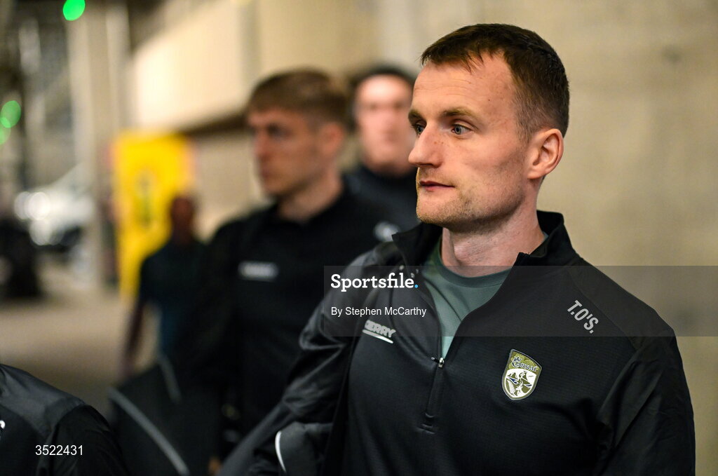 26 July 2026; Tom O'Sullivan of Kerry arrives ahead of the GAA Football All-Ireland Senior Championship final match between Kerry and Mayo at Croke Park in Dublin. Photo by Stephen McCarthy/Sportsfile