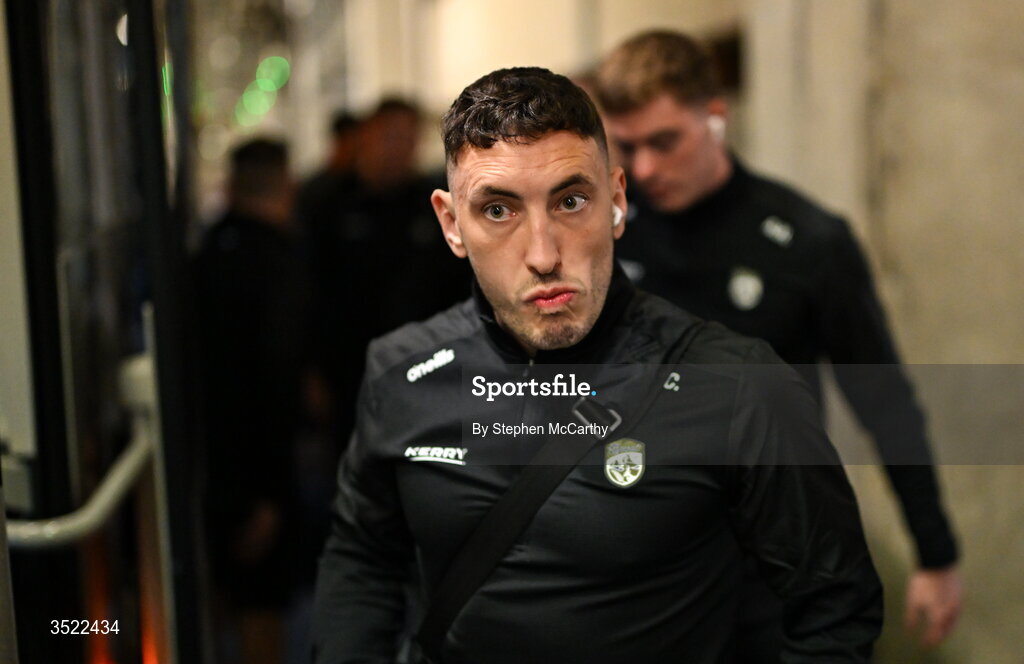 26 July 2026; Paudie Clifford of Kerry arrives ahead of the GAA Football All-Ireland Senior Championship final match between Kerry and Mayo at Croke Park in Dublin. Photo by Stephen McCarthy/Sportsfile