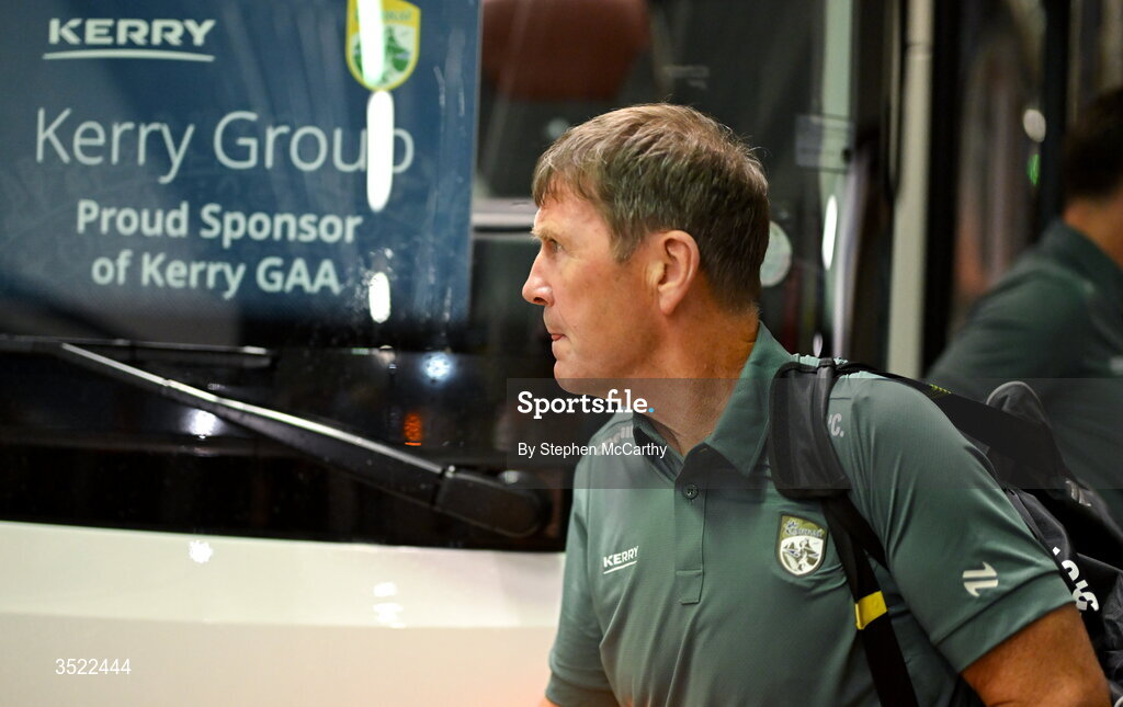 26 July 2026; Kerry manager Jack O'Connor arrives ahead of the GAA Football All-Ireland Senior Championship final match between Kerry and Mayo at Croke Park in Dublin. Photo by Stephen McCarthy/Sportsfile