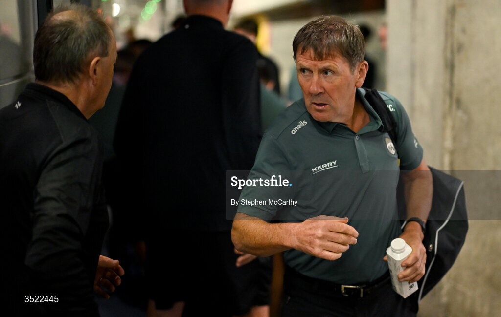 26 July 2026; Kerry manager Jack O'Connor arrives ahead of the GAA Football All-Ireland Senior Championship final match between Kerry and Mayo at Croke Park in Dublin. Photo by Stephen McCarthy/Sportsfile