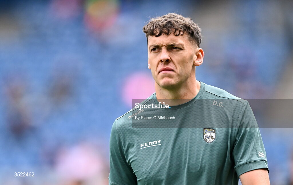 26 July 2026; David Clifford of Kerry walks the pitch ahead of the GAA Football All-Ireland Senior Championship final match between Kerry and Mayo at Croke Park in Dublin. Photo by Piaras Ó Mídheach/Sportsfile
