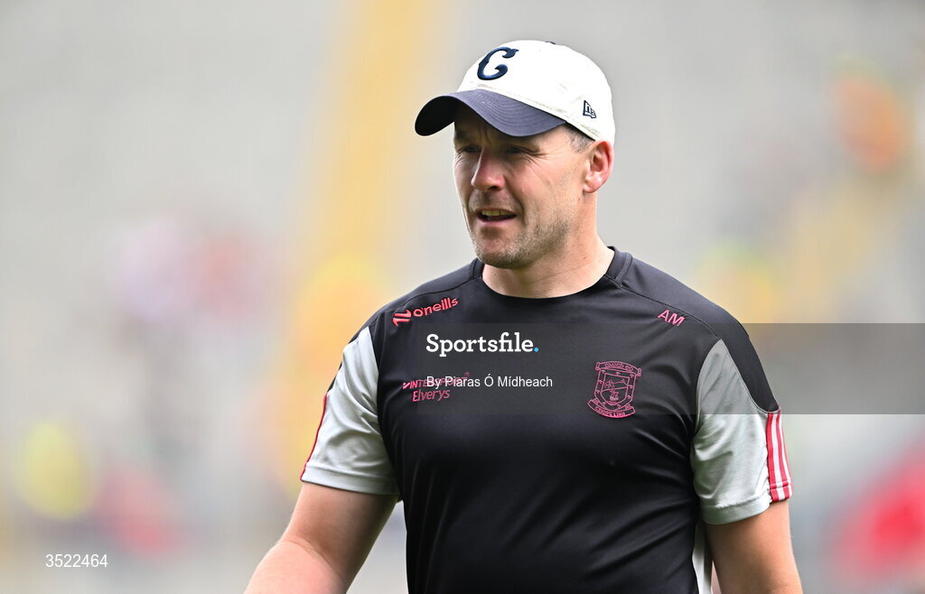 26 July 2026; Mayo manager Andy Moran walks the pitch ahead of the GAA Football All-Ireland Senior Championship final match between Kerry and Mayo at Croke Park in Dublin. Photo by Piaras Ó Mídheach/Sportsfile