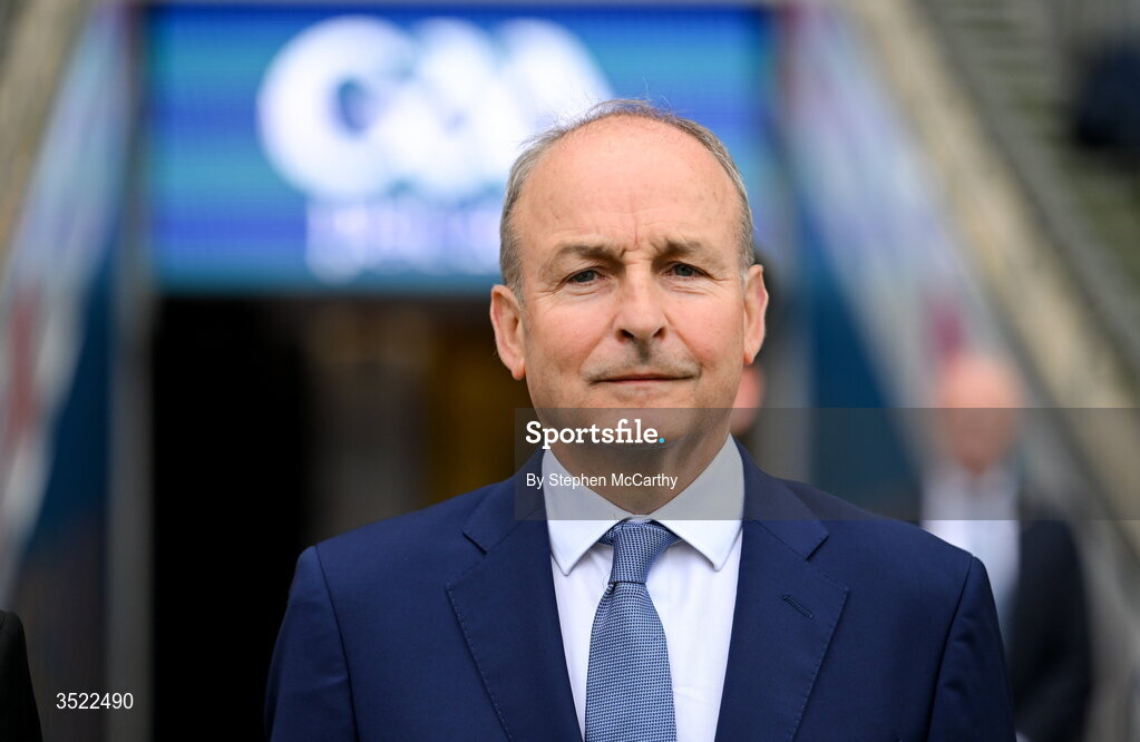 26 July 2026; An Taoiseach Micheál Martin TD before the GAA Football All-Ireland Senior Championship final match between Kerry and Mayo at Croke Park in Dublin. Photo by Stephen McCarthy/Sportsfile
