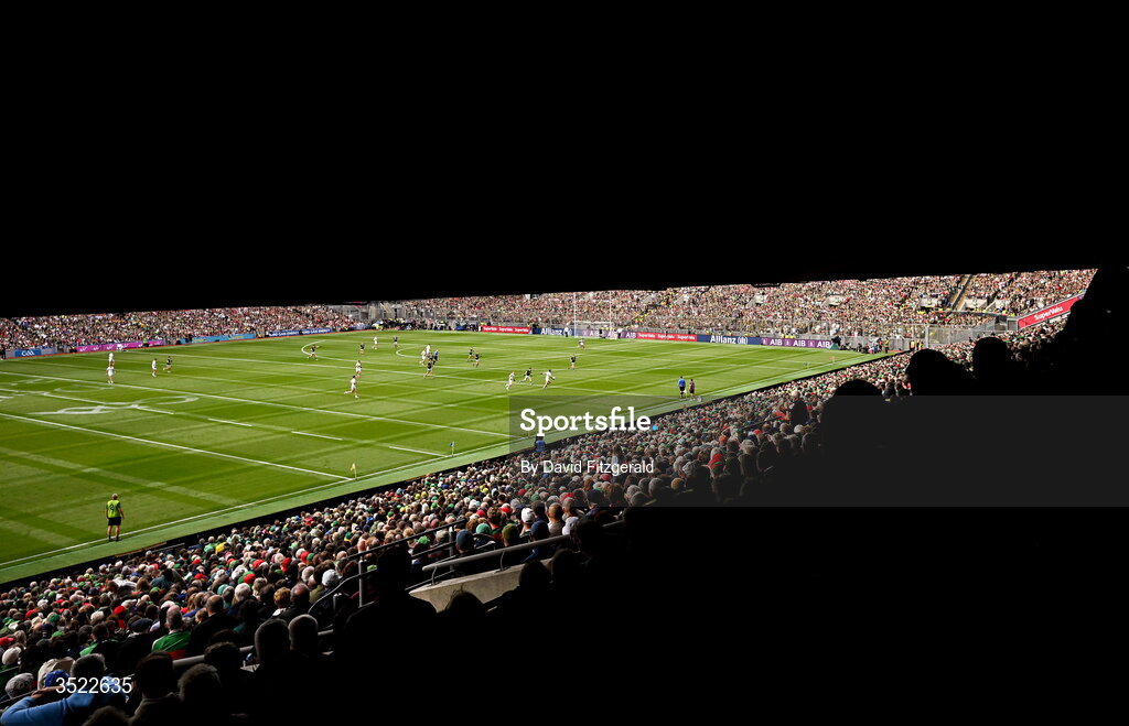 26 July 2026; A general view of action during the GAA Football All-Ireland Senior Championship final match between Kerry and Mayo at Croke Park in Dublin. Photo by David Fitzgerald/Sportsfile
