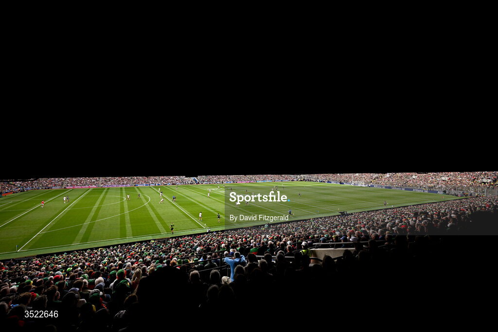26 July 2026; A general view of action during the GAA Football All-Ireland Senior Championship final match between Kerry and Mayo at Croke Park in Dublin. Photo by David Fitzgerald/Sportsfile