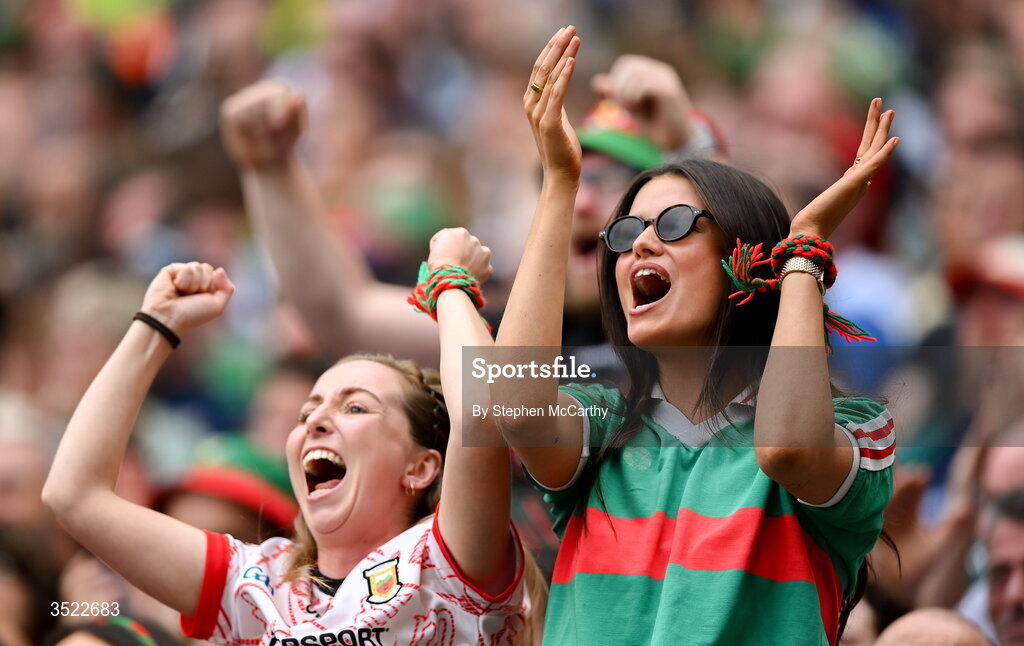26 July 2026; Mayo supporters react during the GAA Football All-Ireland Senior Championship final match between Kerry and Mayo at Croke Park in Dublin. Photo by Stephen McCarthy/Sportsfile