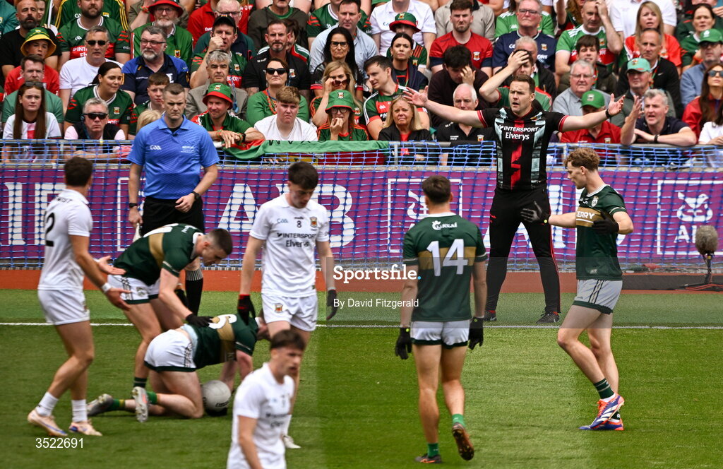 26 July 2026; Mayo manager Andy Moran during the GAA Football All-Ireland Senior Championship final match between Kerry and Mayo at Croke Park in Dublin. Photo by David Fitzgerald/Sportsfile