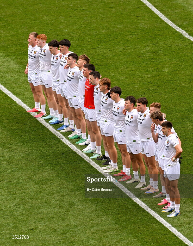 26 July 2026; The Mayo team ahead of the GAA Football All-Ireland Senior Championship final match between Kerry and Mayo at Croke Park in Dublin. Photo by Daire Brennan/Sportsfile