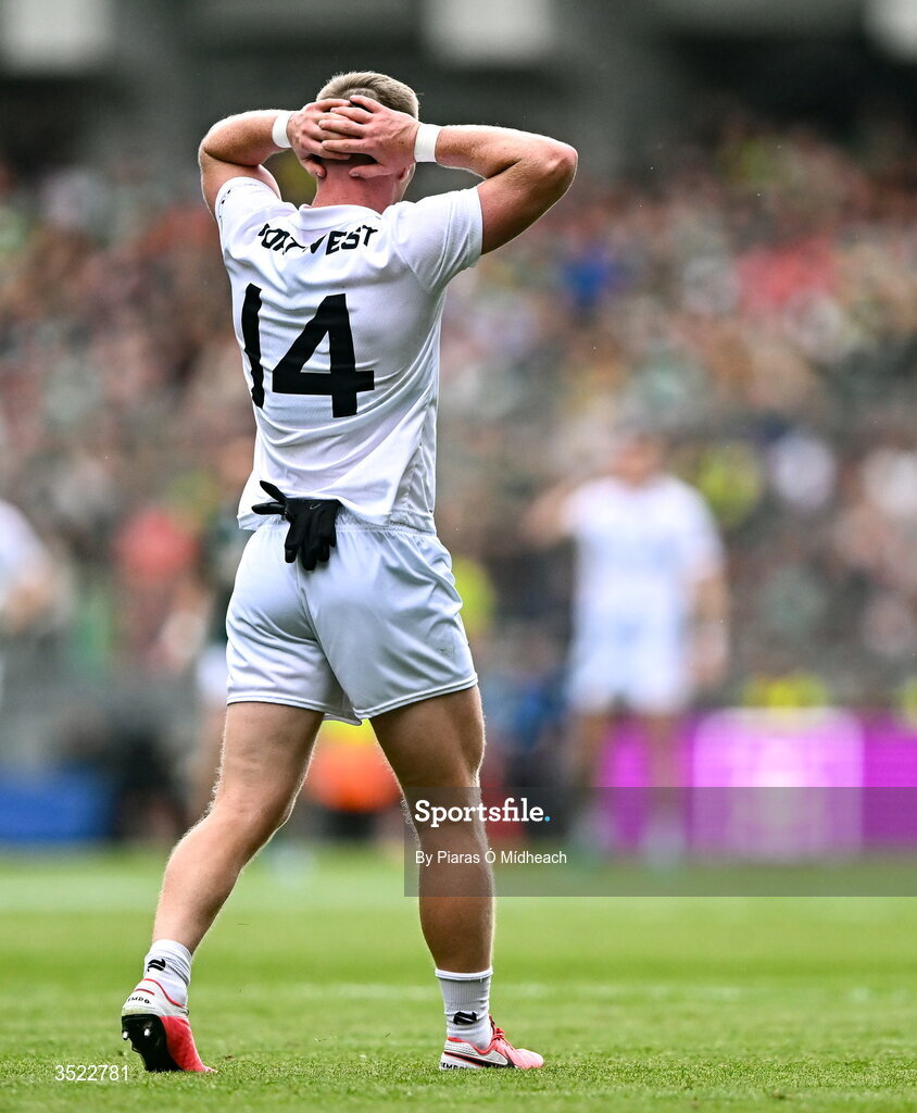 26 July 2026; Ryan O'Donoghue of Mayo during the GAA Football All-Ireland Senior Championship final match between Kerry and Mayo at Croke Park in Dublin. Photo by Piaras Ó Mídheach/Sportsfile