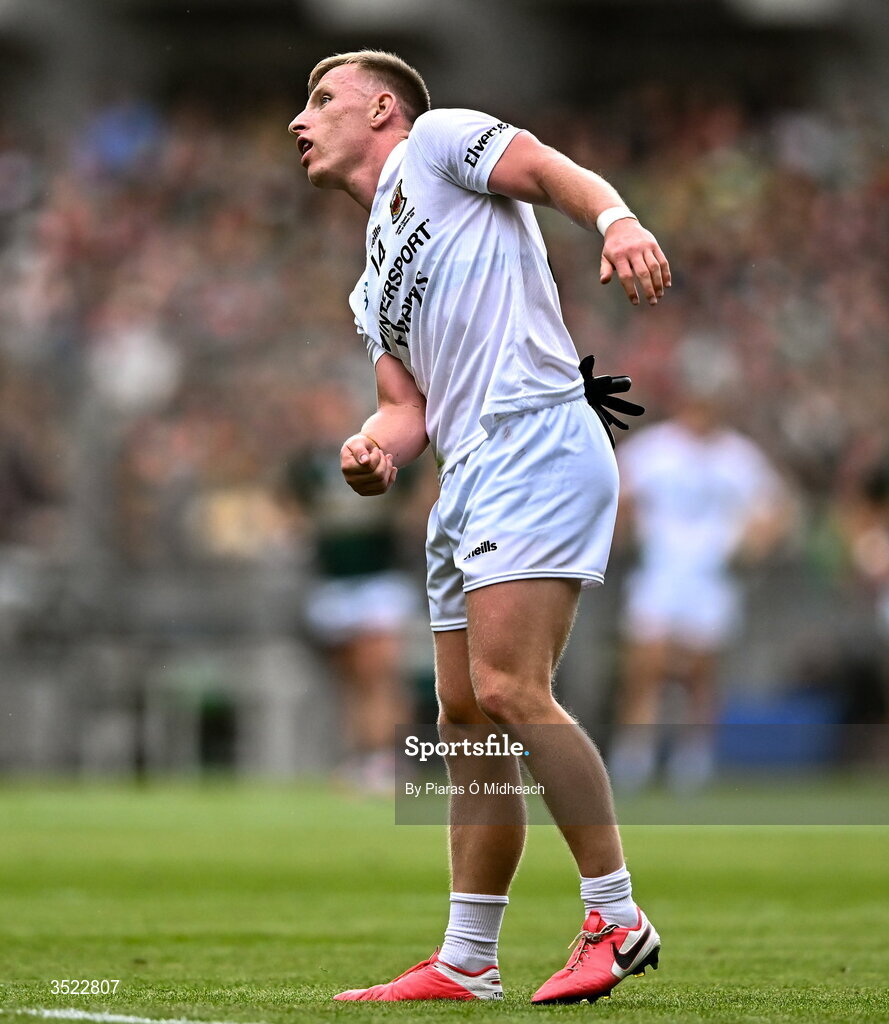 26 July 2026; Ryan O'Donoghue of Mayo during the GAA Football All-Ireland Senior Championship final match between Kerry and Mayo at Croke Park in Dublin. Photo by Piaras Ó Mídheach/Sportsfile