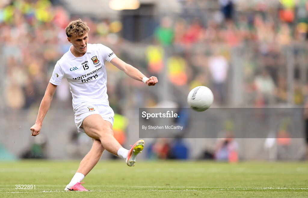 26 July 2026; Kobe McDonald of Mayo during the GAA Football All-Ireland Senior Championship final match between Kerry and Mayo at Croke Park in Dublin. Photo by Stephen McCarthy/Sportsfile