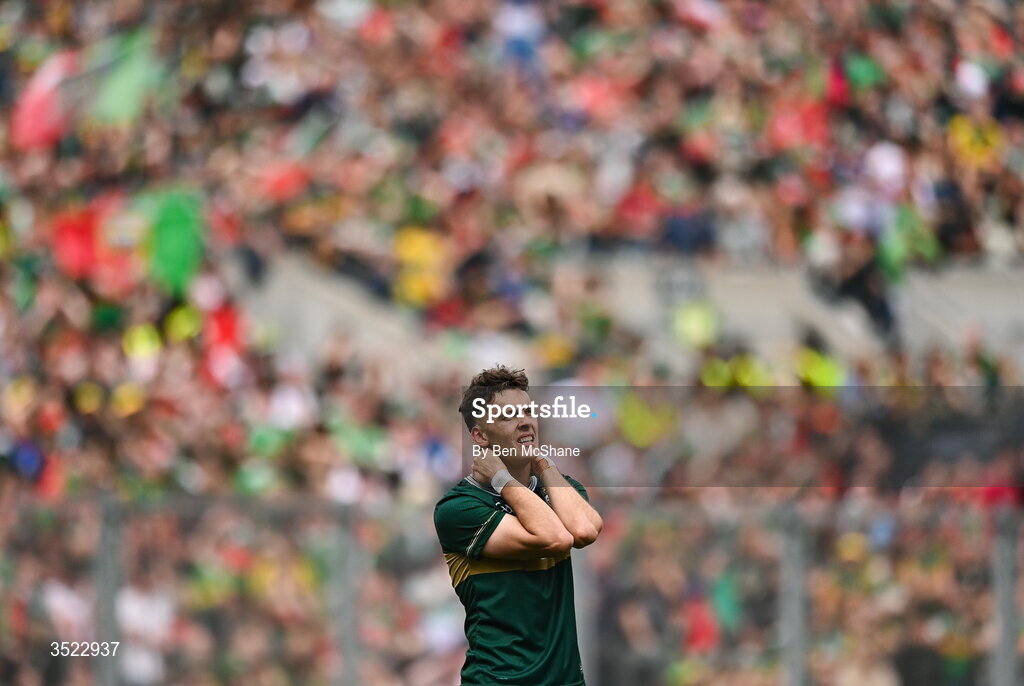 26 July 2026; David Clifford of Kerry after the GAA Football All-Ireland Senior Championship final match between Kerry and Mayo at Croke Park in Dublin. Photo by Ben McShane/Sportsfile