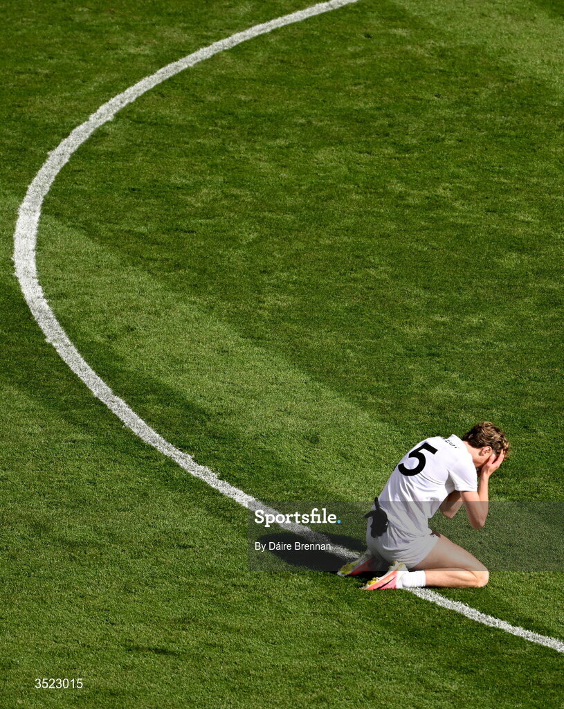 26 July 2026; Kobe McDonald of Mayo celebrates at the final whistle of the GAA Football All-Ireland Senior Championship final match between Kerry and Mayo at Croke Park in Dublin. Photo by Dáire Brennan/Sportsfile