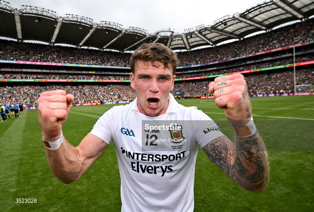 26 July 2026; Jordan Flynn of Mayo after the GAA Football All-Ireland Senior Championship final match between Kerry and Mayo at Croke Park in Dublin. Photo by Stephen McCarthy/Sportsfile