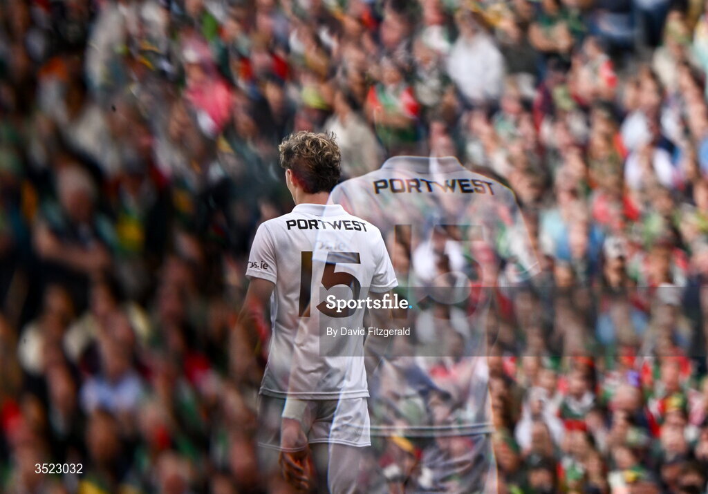 26 July 2026; (EDITORS NOTE: Image created in camera) Kobe McDonald of Mayo during the GAA Football All-Ireland Senior Championship final match between Kerry and Mayo at Croke Park in Dublin. Photo by David Fitzgerald/Sportsfile