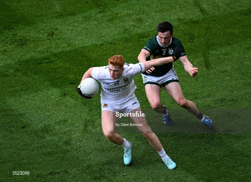 26 July 2026; Darragh Beirne of Mayo in action against Paul Murphy of Kerry during the GAA Football All-Ireland Senior Championship final match between Kerry and Mayo at Croke Park in Dublin. Photo by Daire Brennan/Sportsfile