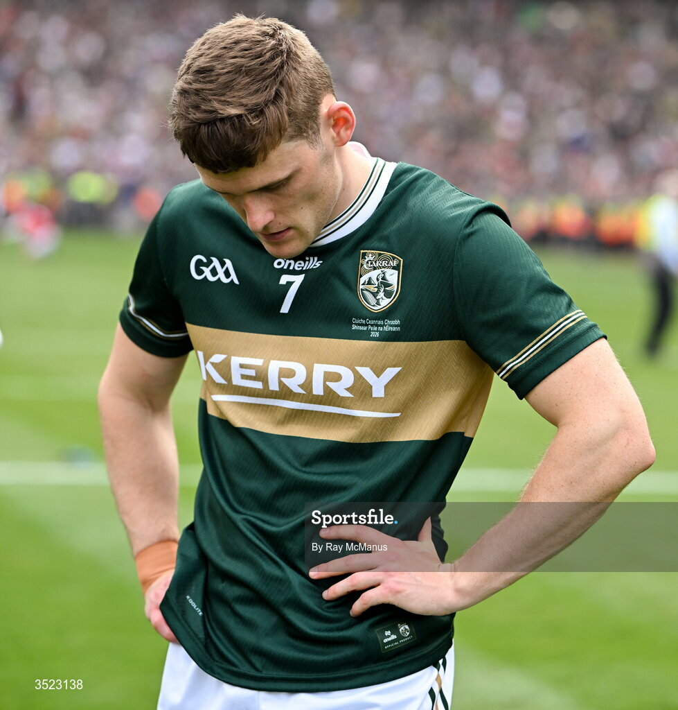 26 July 2026; Gavin White of Kerry after the GAA Football All-Ireland Senior Championship final match between Kerry and Mayo at Croke Park in Dublin. Photo by Ray McManus/Sportsfile