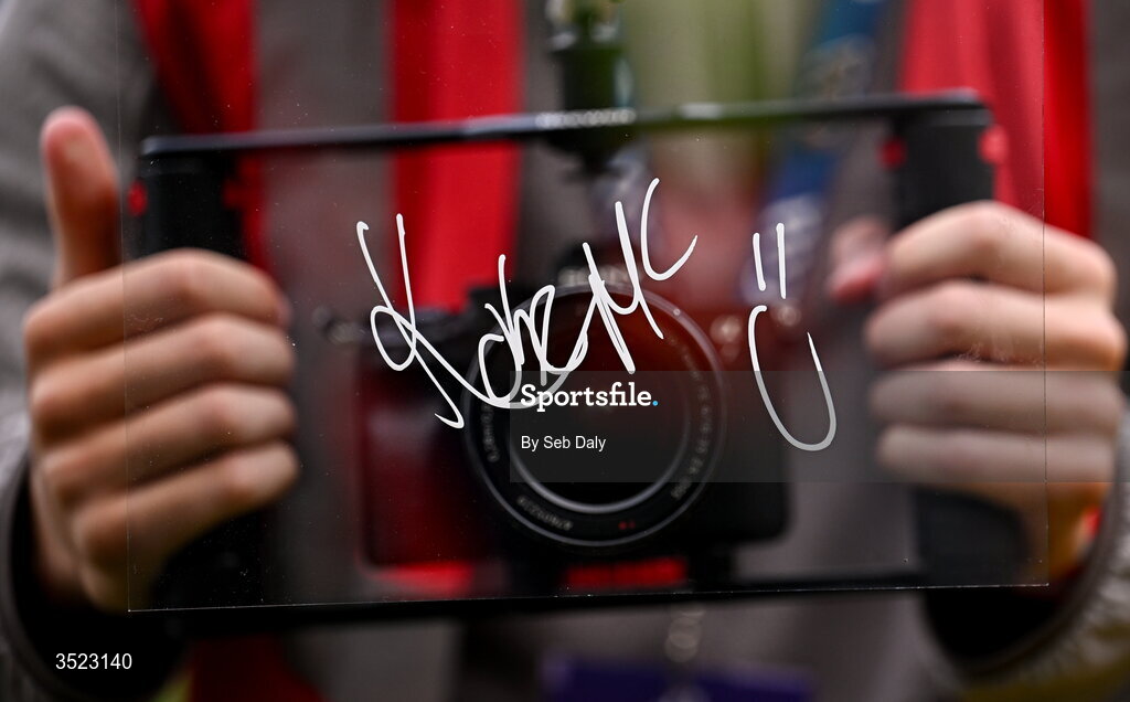 26 July 2026; The signature of Mayo player Kobe McDonald on a camera after the GAA Football All-Ireland Senior Championship final match between Kerry and Mayo at Croke Park in Dublin. Photo by Seb Daly/Sportsfile