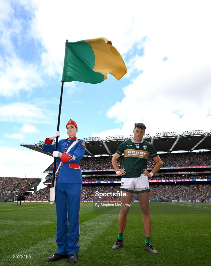 26 July 2026; Kerry captain David Clifford before the GAA Football All-Ireland Senior Championship final match between Kerry and Mayo at Croke Park in Dublin. Photo by Stephen McCarthy/Sportsfile