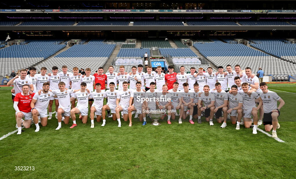 26 July 2026; Mayo players celebrate with the Sam Maguire Cup after the GAA Football All-Ireland Senior Championship final match between Kerry and Mayo at Croke Park in Dublin. Photo by Stephen McCarthy/Sportsfile