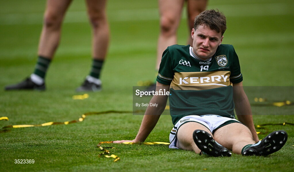 26 July 2026; Keith Evans of Kerry after the GAA Football All-Ireland Senior Championship final match between Kerry and Mayo at Croke Park in Dublin. Photo by Seb Daly/Sportsfile