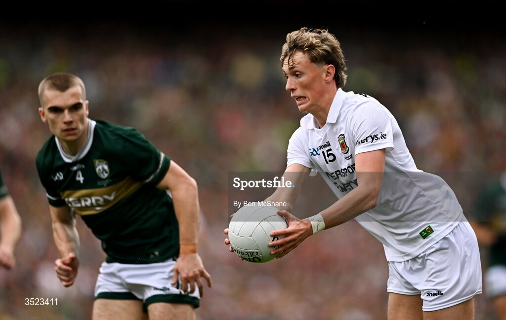 26 July 2026; Kobe McDonald of Mayo during the GAA Football All-Ireland Senior Championship final match between Kerry and Mayo at Croke Park in Dublin. Photo by Ben McShane/Sportsfile