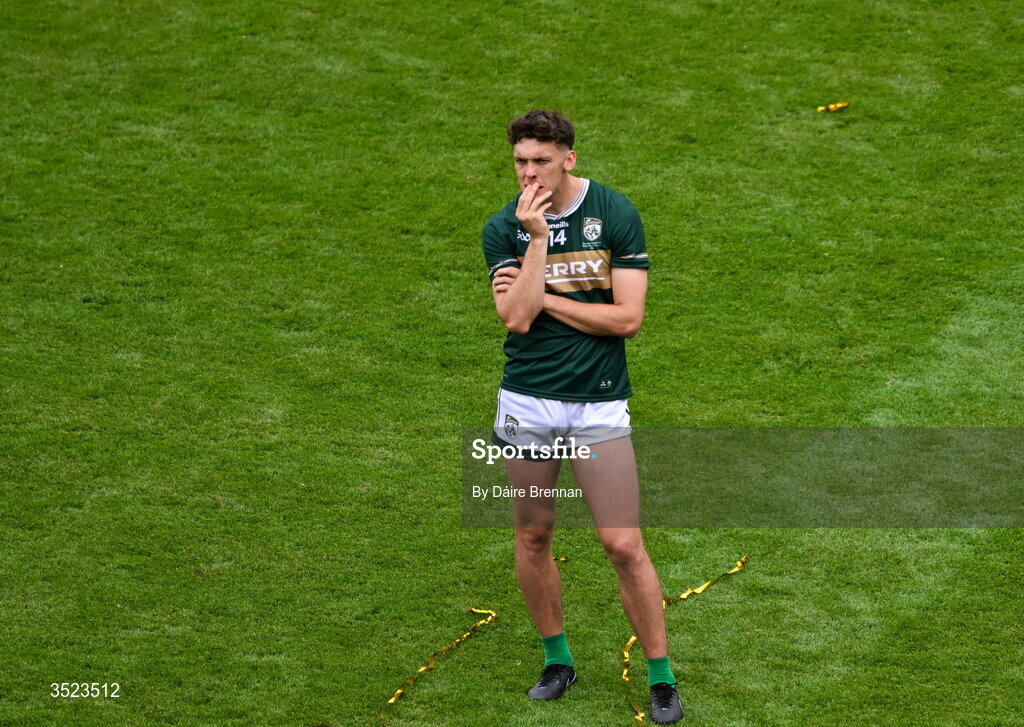 26 July 2026; A dejected David Clifford of Kerry after the GAA Football All-Ireland Senior Championship final match between Kerry and Mayo at Croke Park in Dublin. Photo by Dáire Brennan/Sportsfile Photo by Daire Brennan/Sportsfile