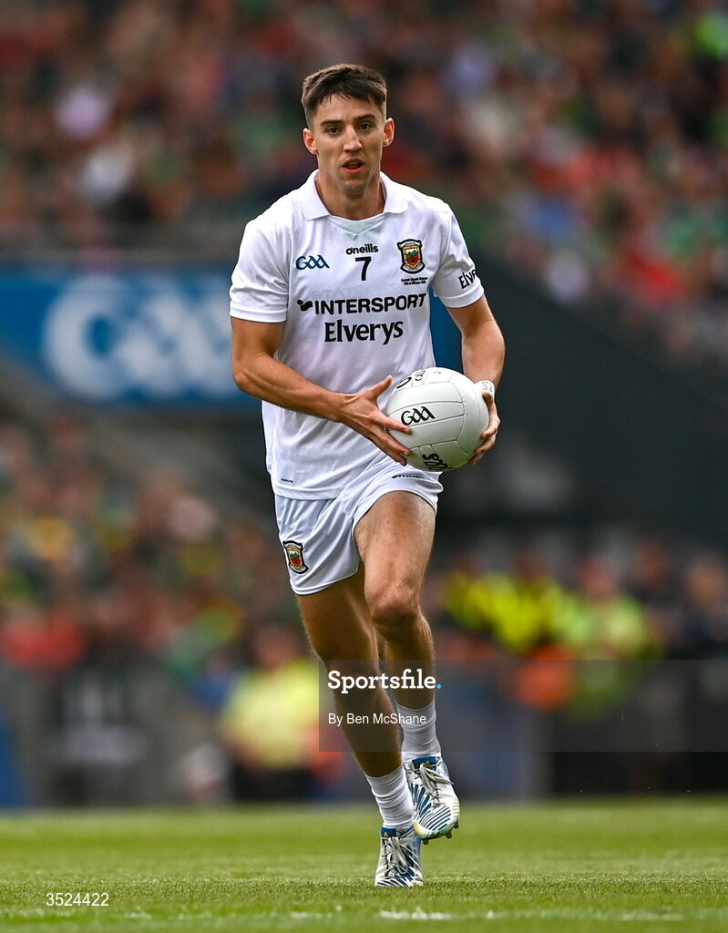 26 July 2026; Enda Hession of Mayo during the GAA Football All-Ireland Senior Championship final match between Kerry and Mayo at Croke Park in Dublin. Photo by Ben McShane/Sportsfile