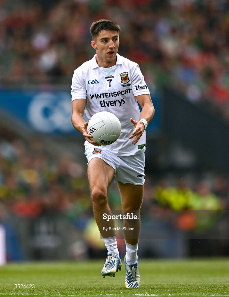 26 July 2026; Enda Hession of Mayo during the GAA Football All-Ireland Senior Championship final match between Kerry and Mayo at Croke Park in Dublin. Photo by Ben McShane/Sportsfile