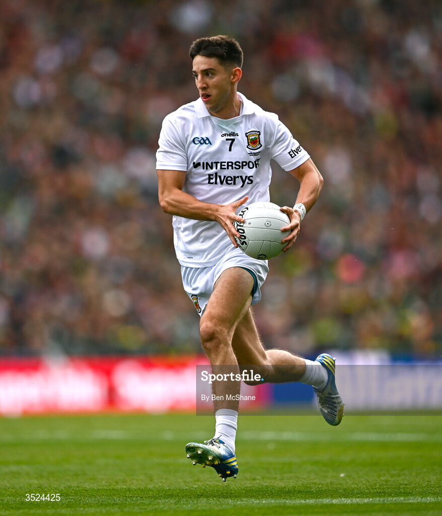 26 July 2026; Enda Hession of Mayo during the GAA Football All-Ireland Senior Championship final match between Kerry and Mayo at Croke Park in Dublin. Photo by Ben McShane/Sportsfile